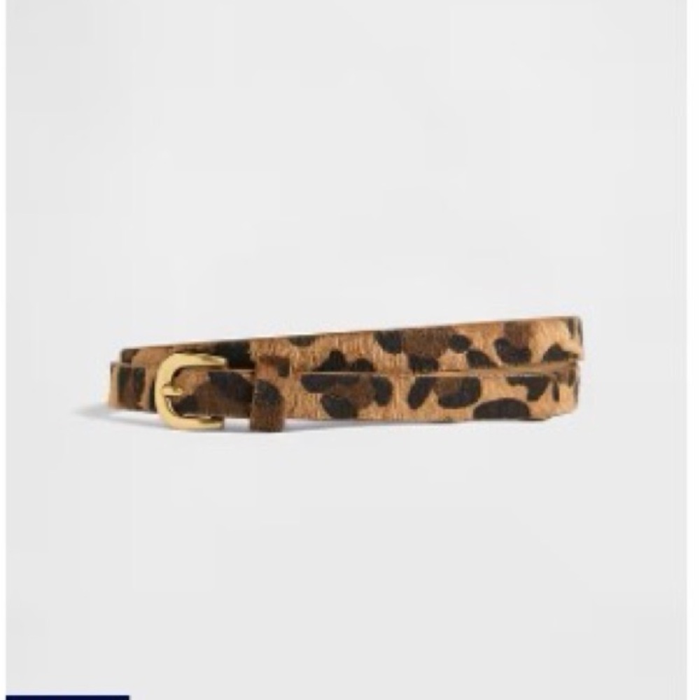 GAP Leopard Pattern Belt with Gold Buckle
